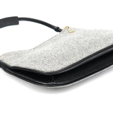 Coach Schultertasche aus grauer Wolle mit Fischgratmuster