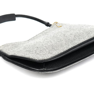 Coach Grey Herringbone Wool Shoulder Bag