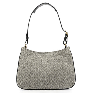 Coach Grey Herringbone Wool Shoulder Bag