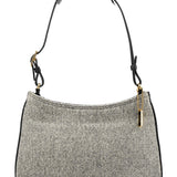 Coach Schultertasche aus grauer Wolle mit Fischgratmuster