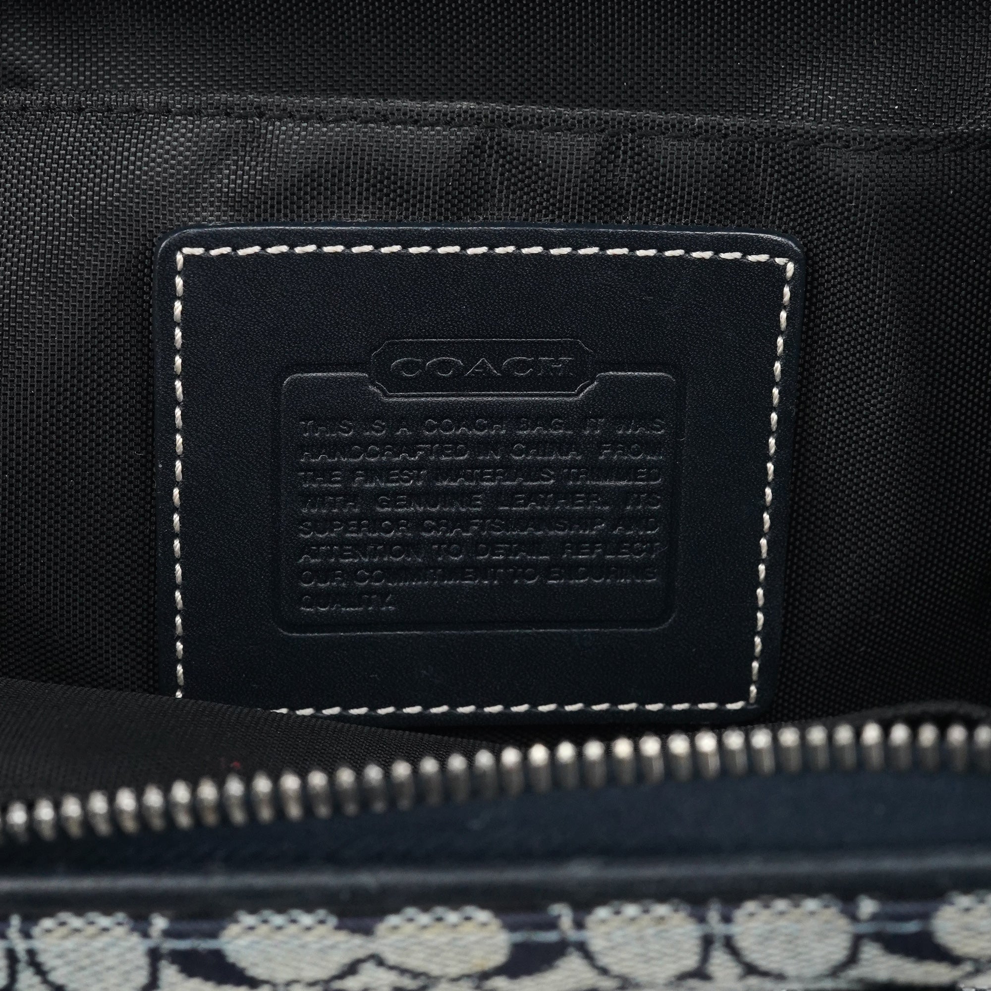 Coach Grey Navy Signature Canvas Tote Bag