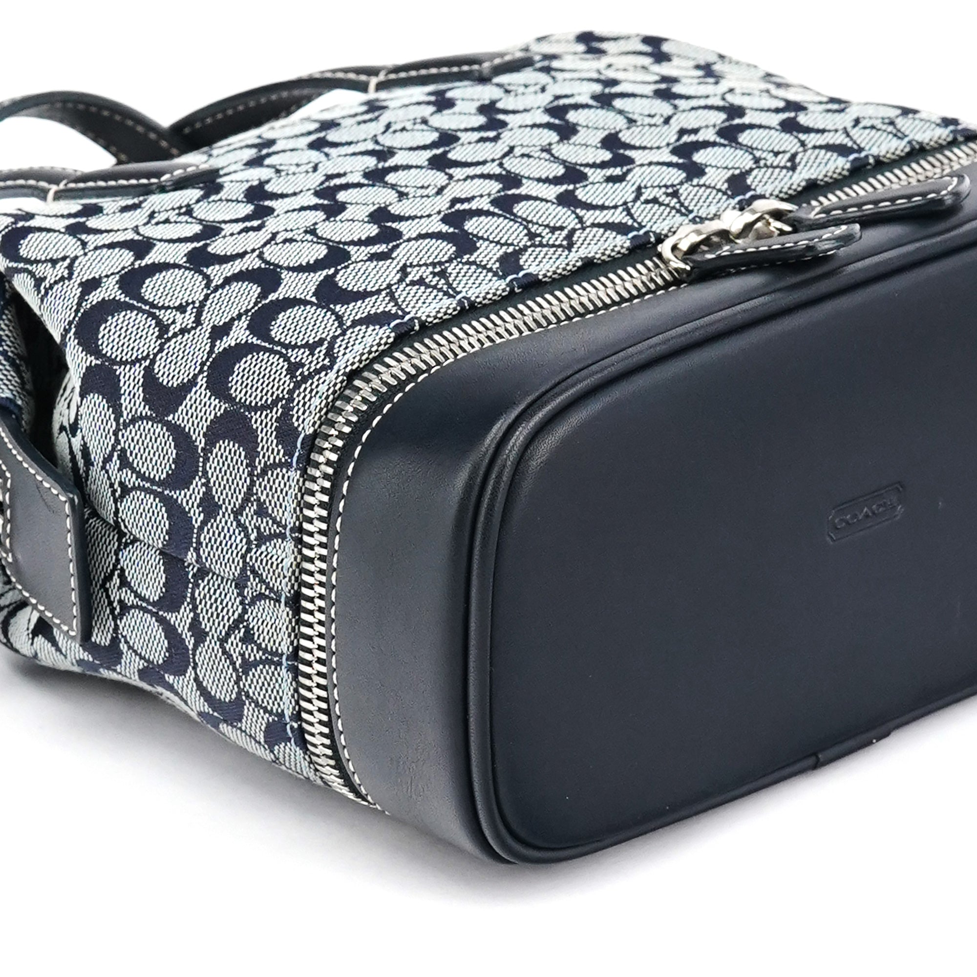 Coach Grey Navy Signature Canvas Tote Bag