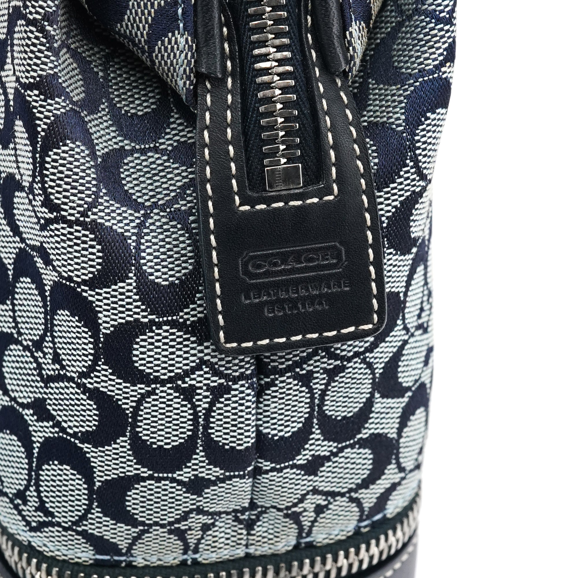 Coach Grey Navy Signature Canvas Tote Bag