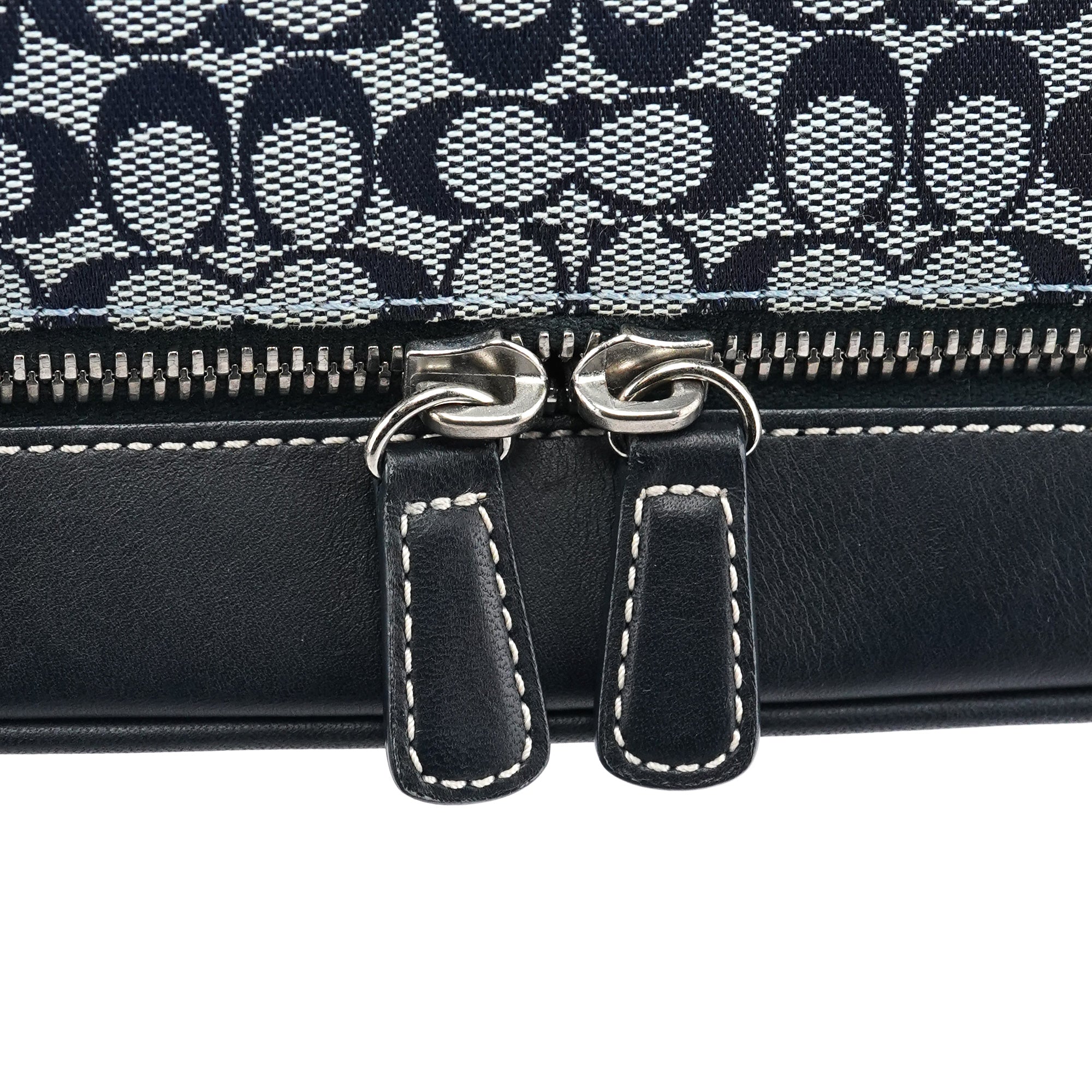 Coach Grey Navy Signature Canvas Tote Bag