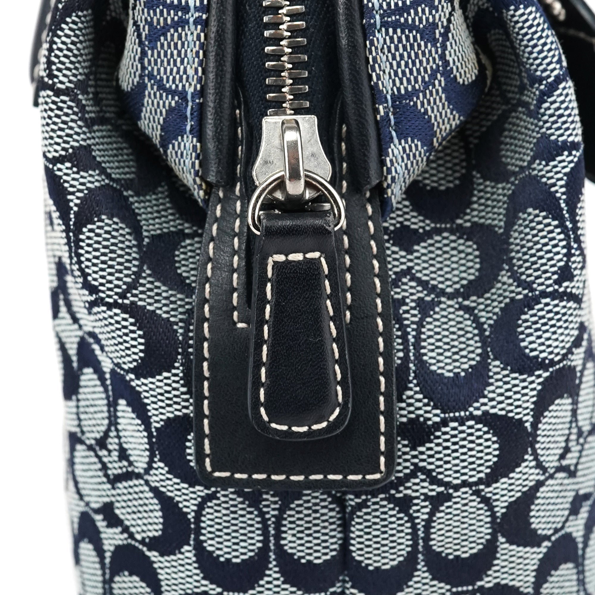 Coach Grey Navy Signature Canvas Tote Bag