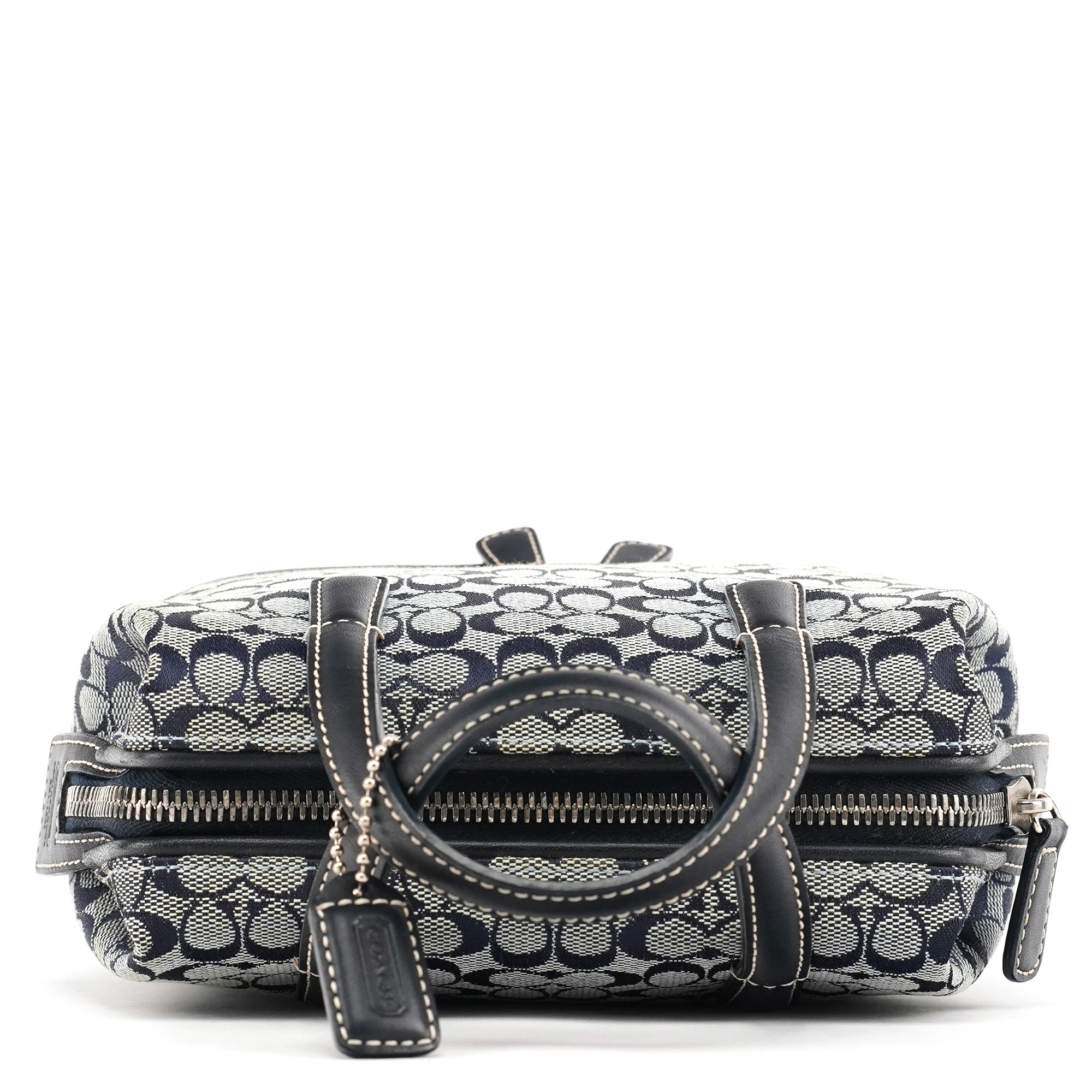 Coach Grey Navy Signature Canvas Tote Bag
