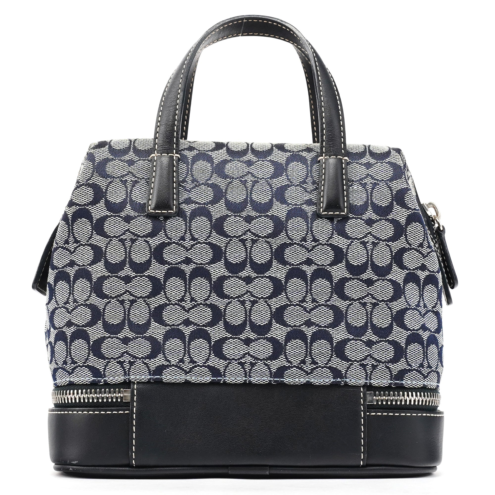 Coach Grey Navy Signature Canvas Tote Bag