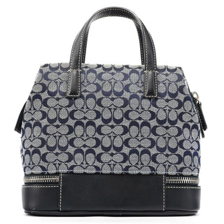 Coach Grey Navy Signature Canvas Tote Bag