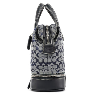 Coach Grey Navy Signature Canvas Tote Bag