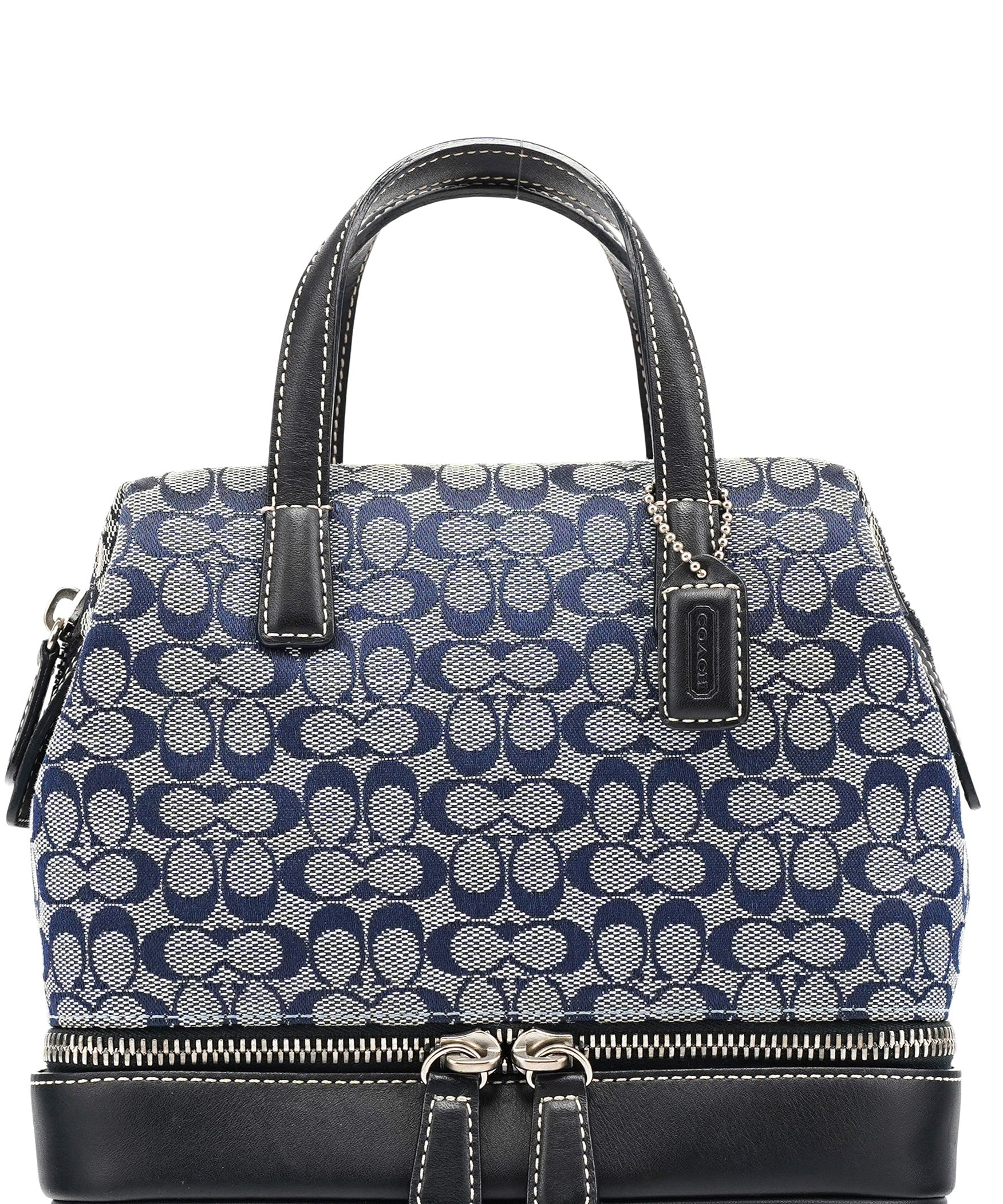 Coach Grey Navy Signature Canvas Tote Bag