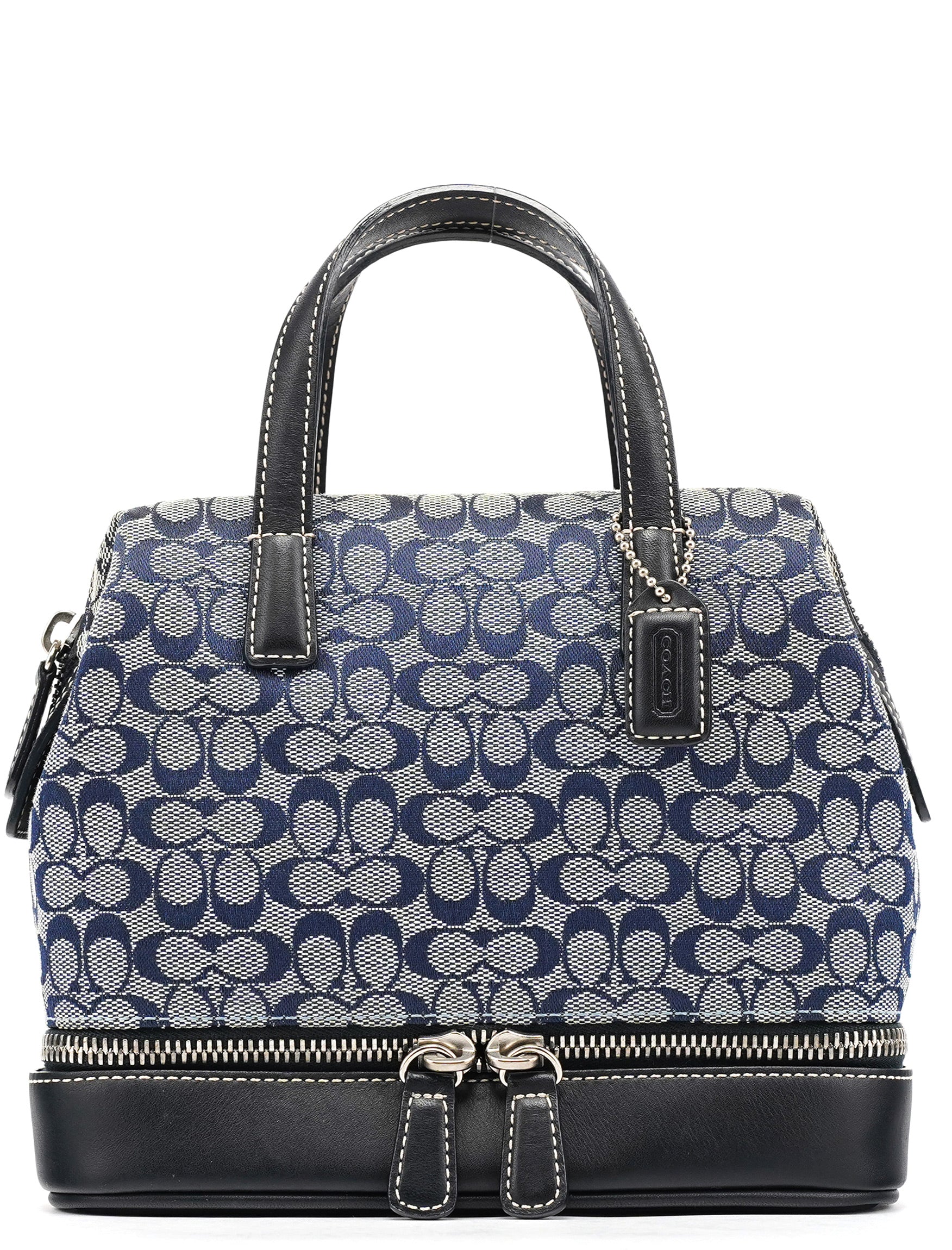 Coach Grey Navy Signature Canvas Tote Bag