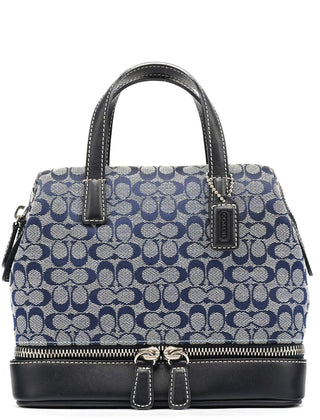 Coach Grey Navy Signature Canvas Tote Bag