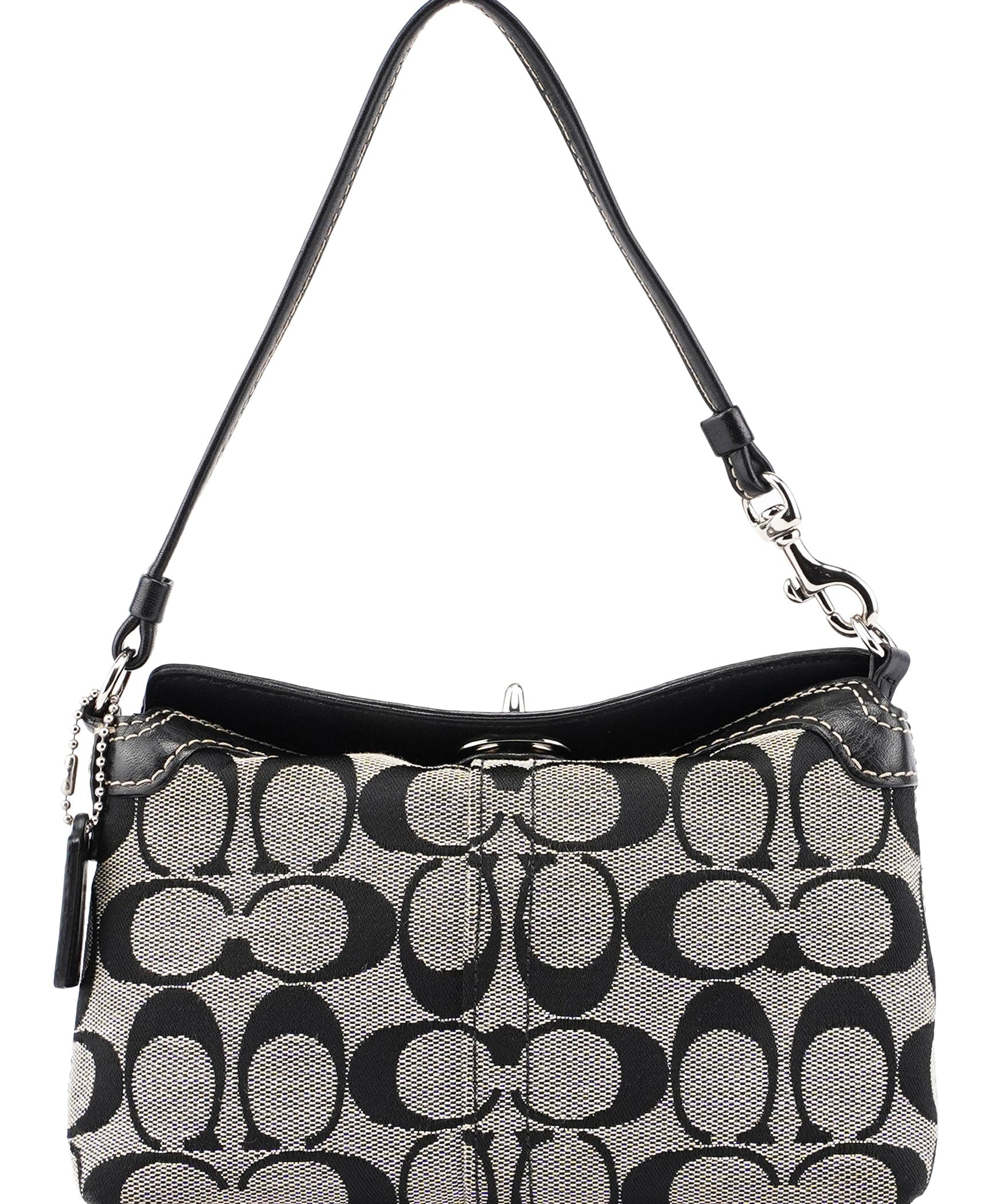 Coach Grey Signature C Turnlock Mini Hobo Bag