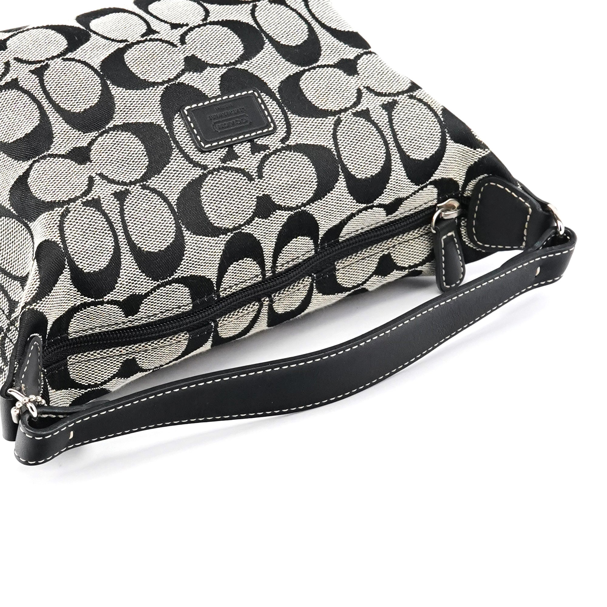 Coach Grey Signature Canvas Mini Hobo Bag