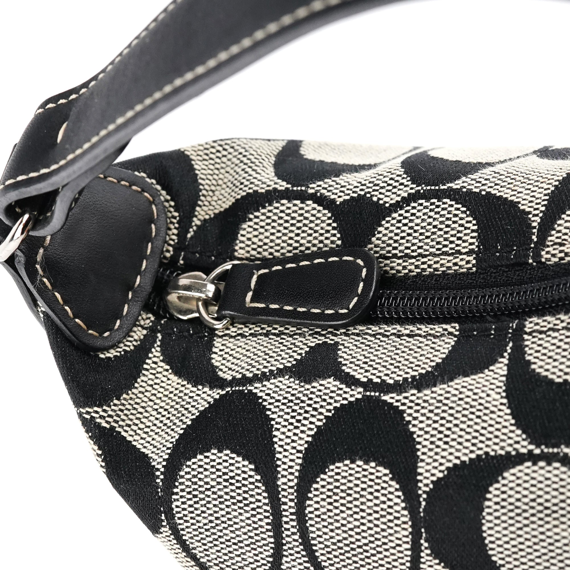Coach Grey Signature Canvas Mini Hobo Bag