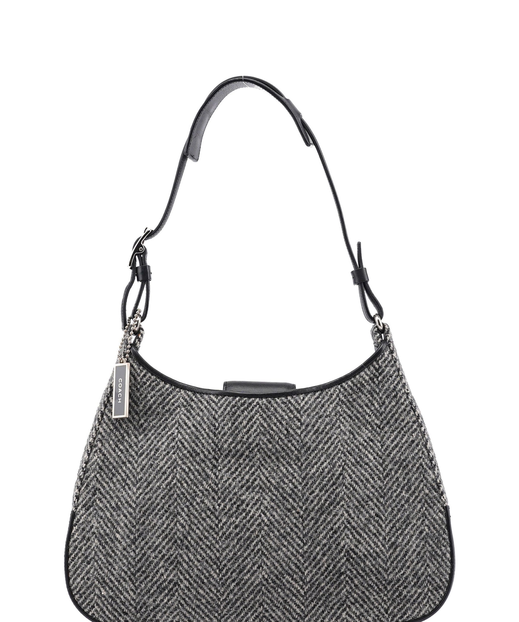 Coach Grey Wool Hobo Shoulder Bag