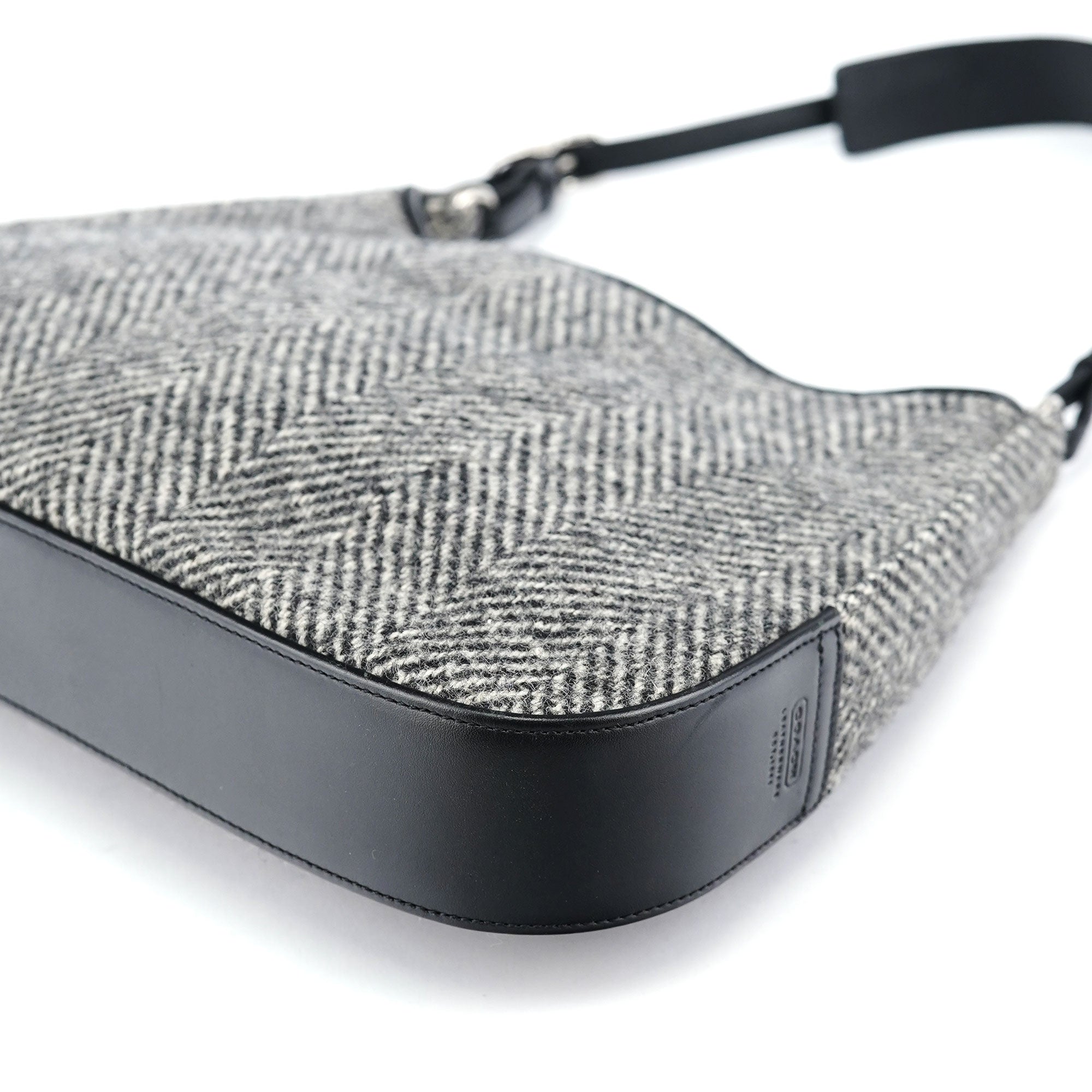 Coach Grey Wool Hobo Shoulder Bag