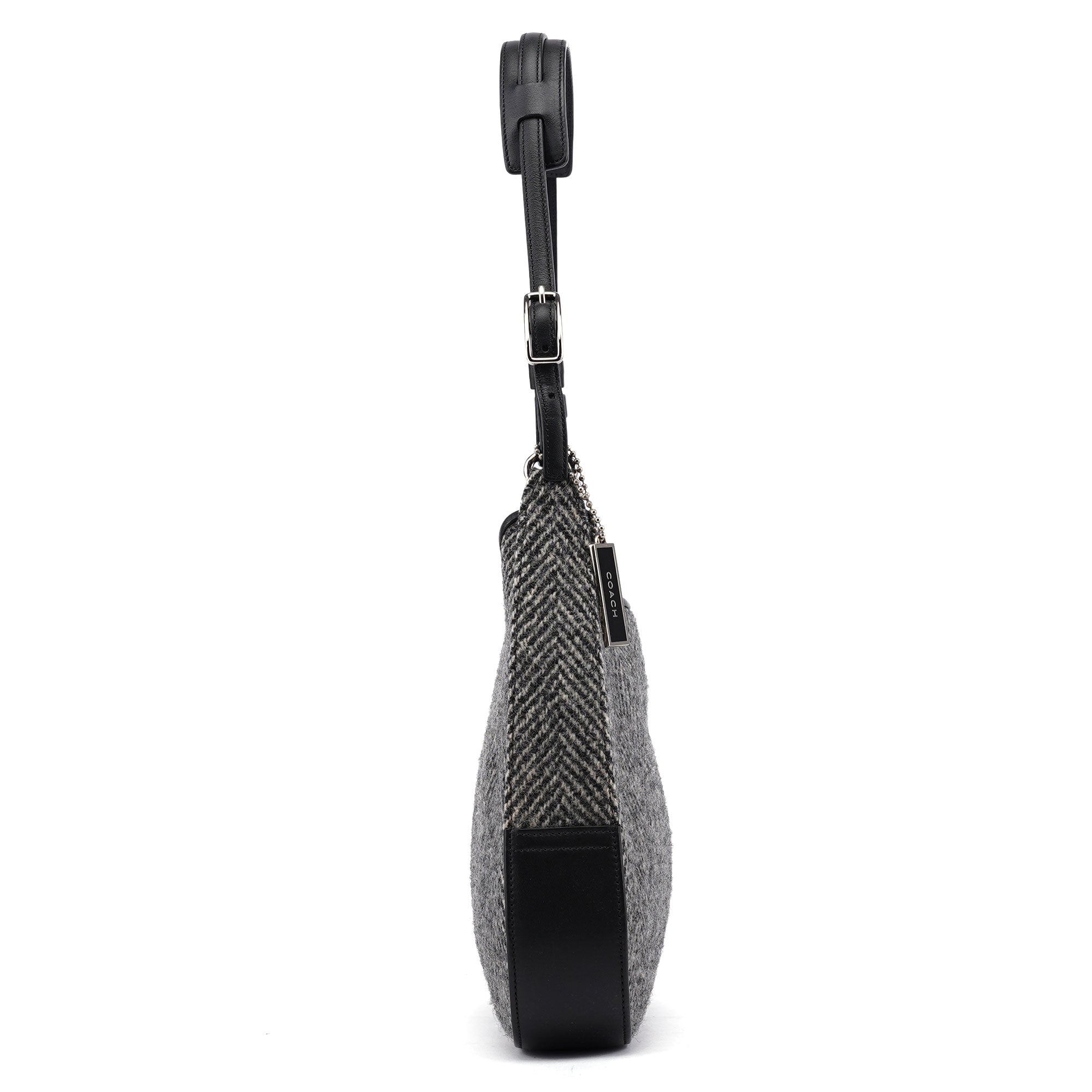Coach Grey Wool Hobo Shoulder Bag