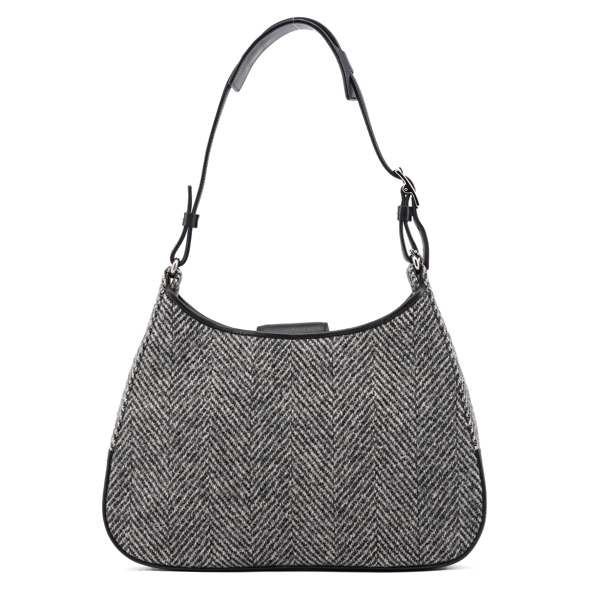 Coach Grey Wool Hobo Shoulder Bag