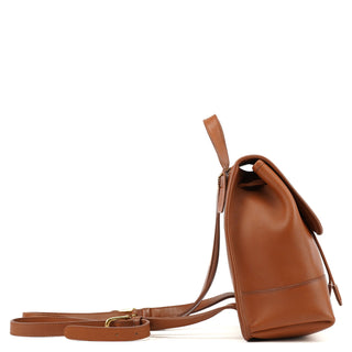 Coach Light Brown Leather Turnlock Backpack