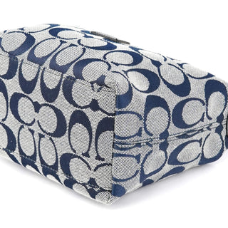 Coach Navy Signature Canvas Mini Hobo Bag