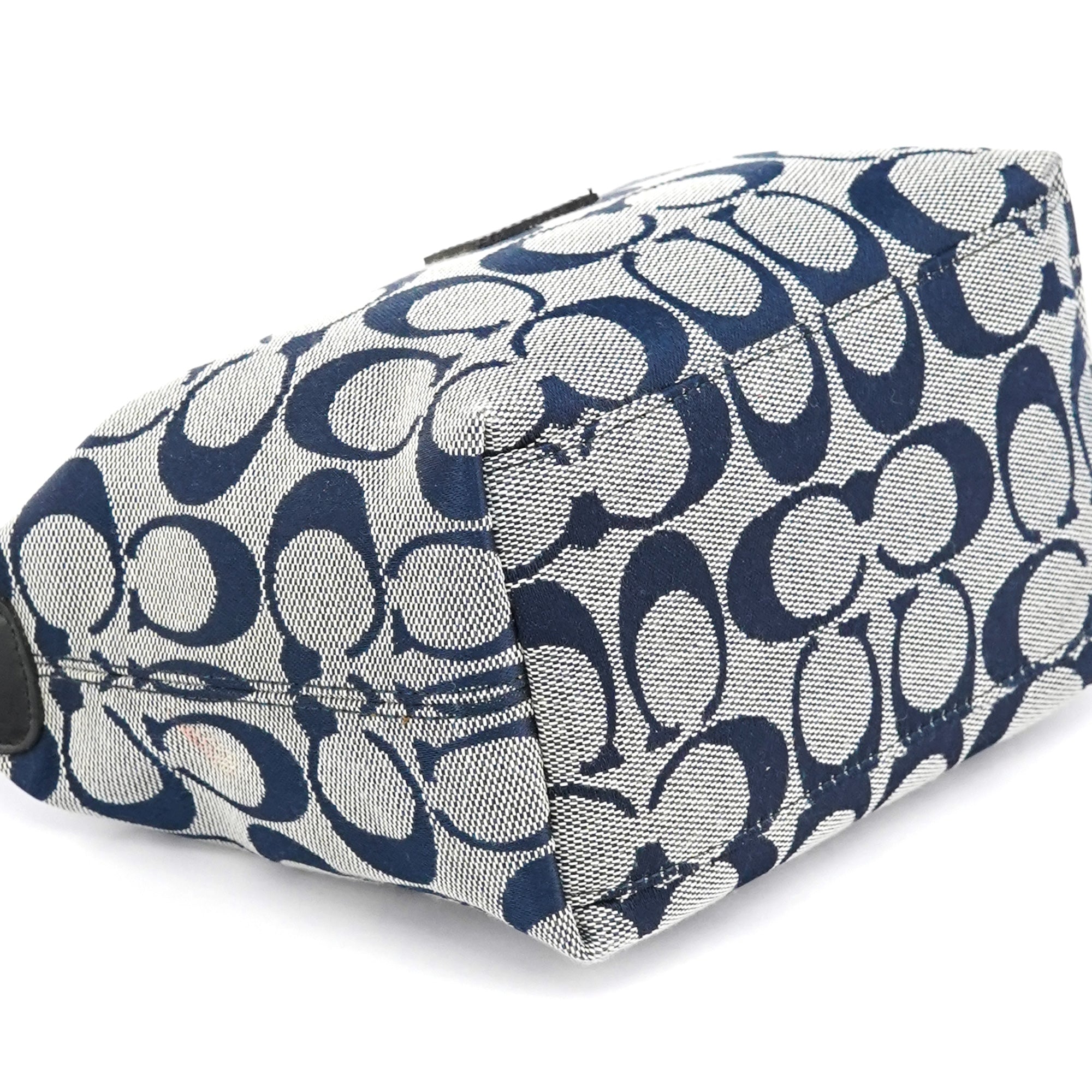 Coach Mini sac hobo en toile Signature bleu marine