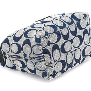 Coach Navy Signature Canvas Mini Hobo Bag