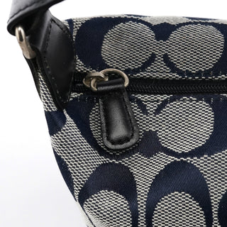 Coach Navy Signature Canvas Mini Hobo Bag