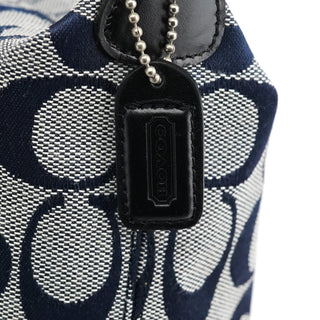 Coach Navy Signature Canvas Mini Hobo Bag