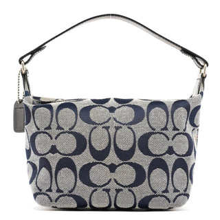 Coach Navy Signature Canvas Mini Hobo Bag