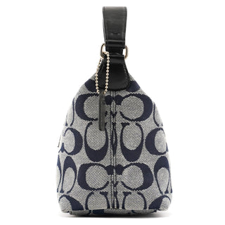 Coach Navy Signature Canvas Mini Hobo Bag