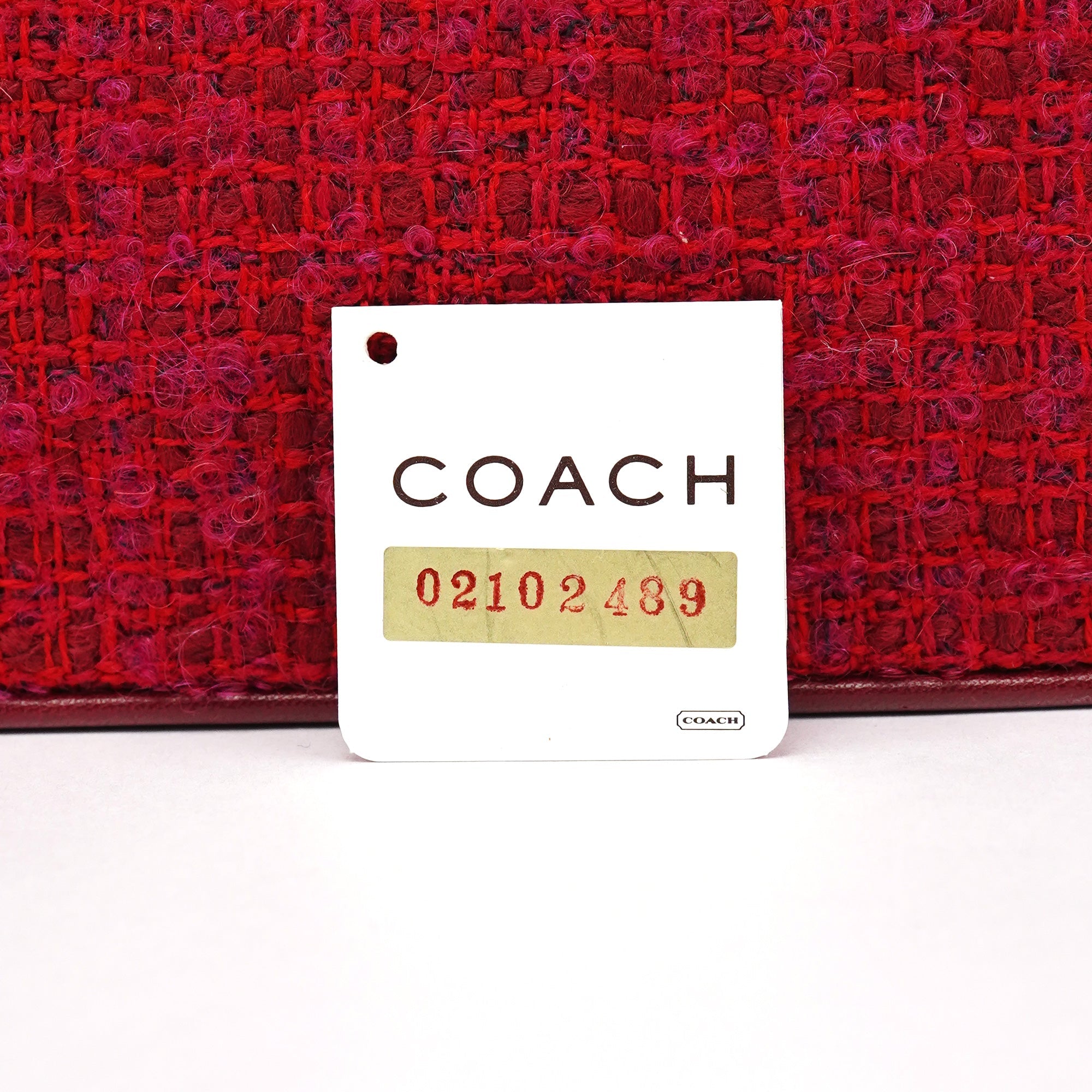 Coach Pink Tweed Leather Shoulder Bag