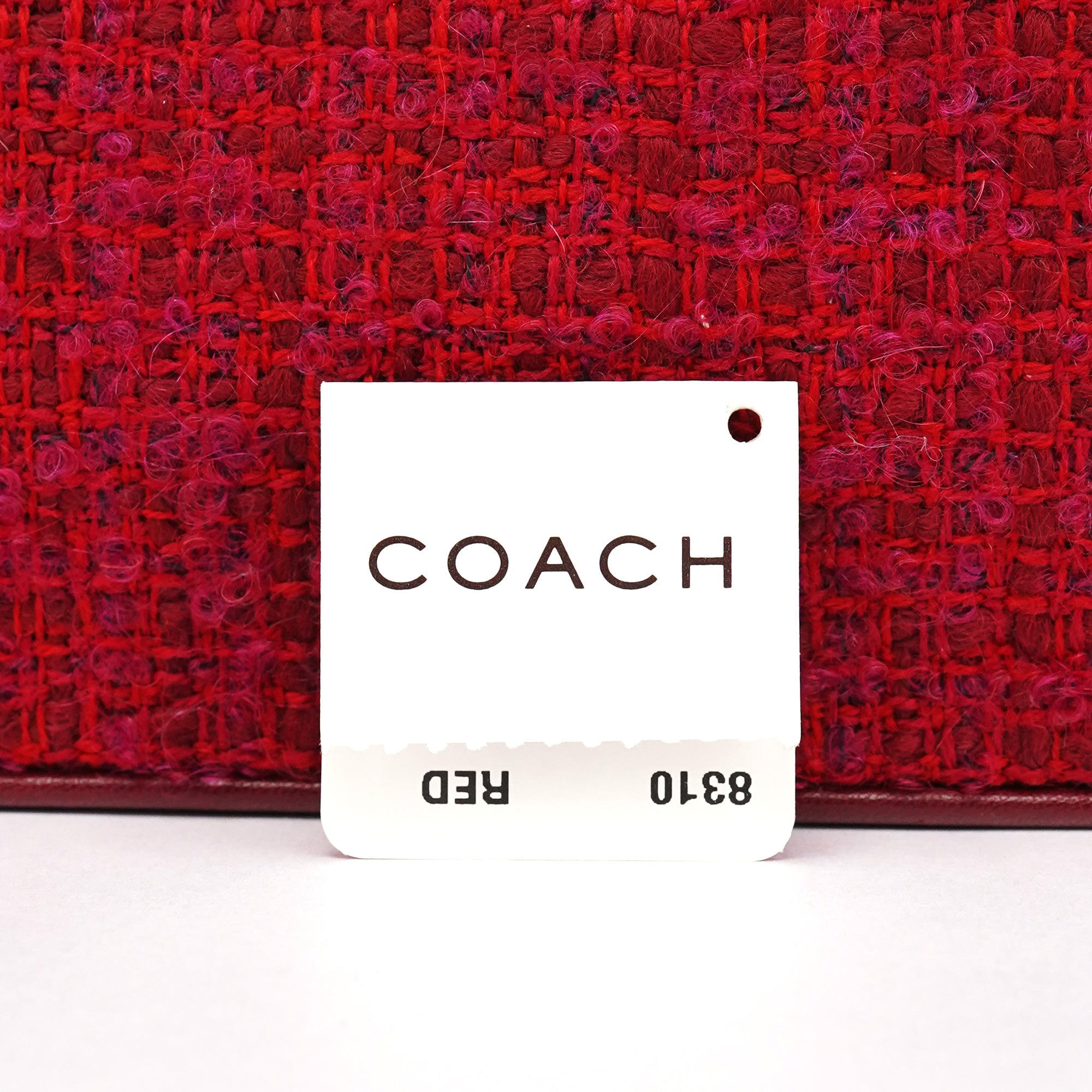 Coach Pink Tweed Leather Shoulder Bag