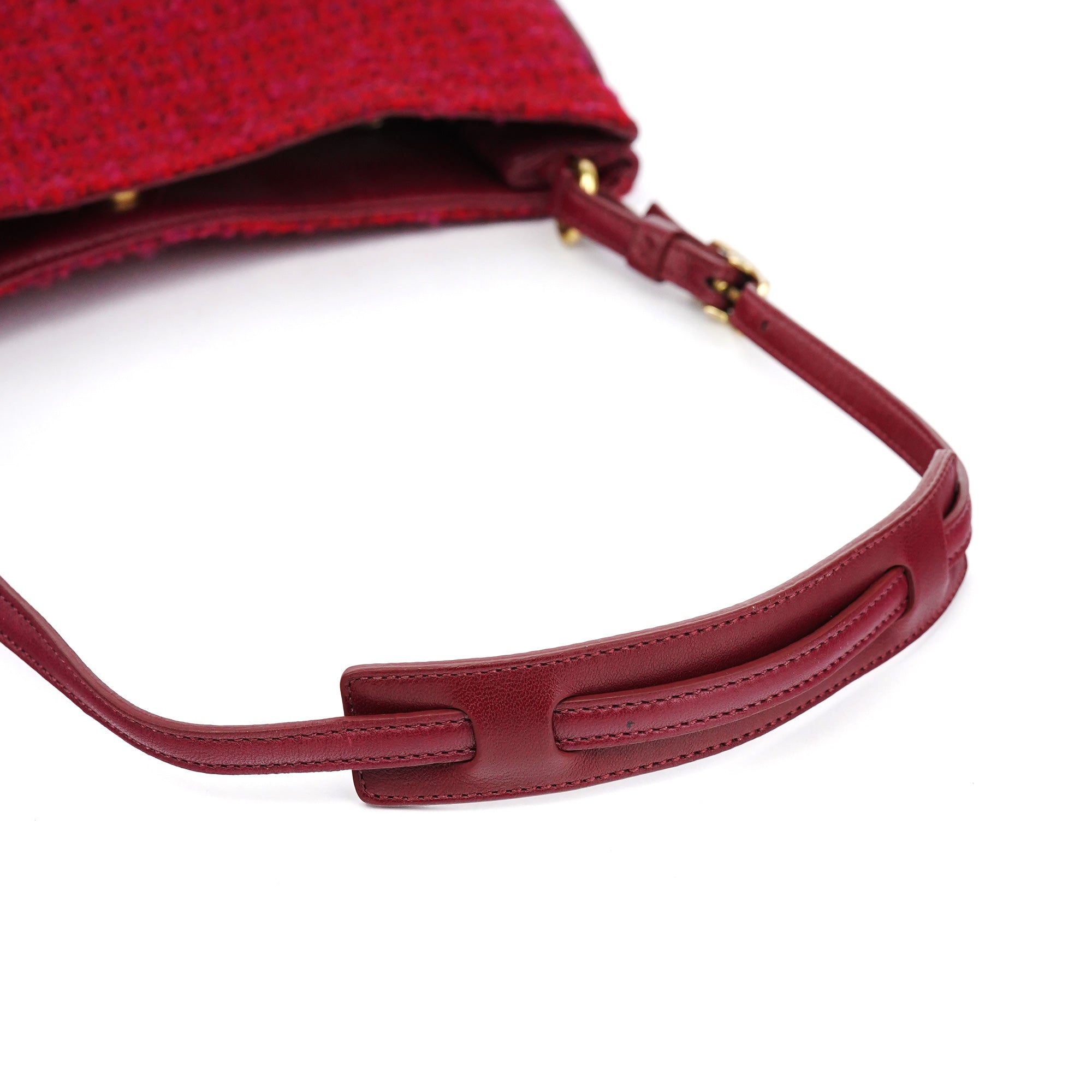 Coach Pink Tweed Leather Shoulder Bag