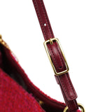 Coach Pink Tweed Leather Shoulder Bag