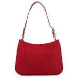 Coach Pink Tweed Leather Shoulder Bag
