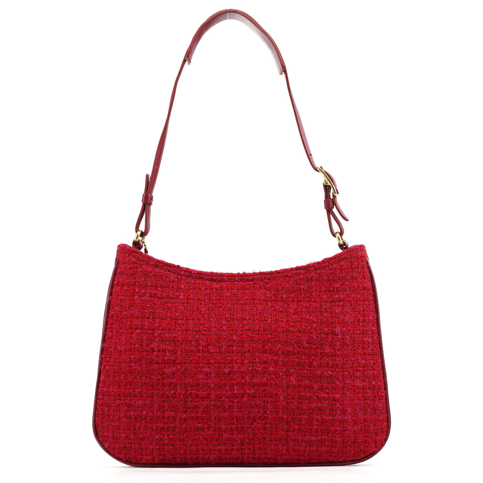 Coach Pink Tweed Leather Shoulder Bag