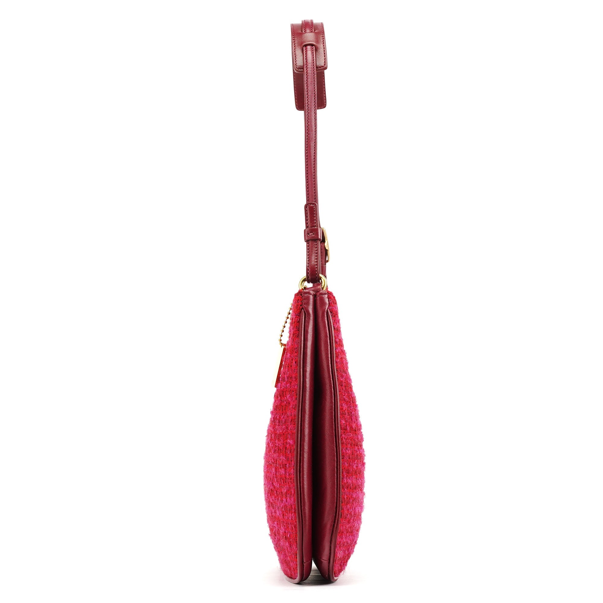 Coach Pink Tweed Leather Shoulder Bag