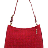 Coach Pink Tweed Leather Shoulder Bag