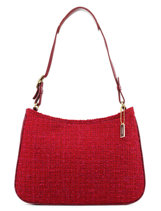 Coach Pink Tweed Leather Shoulder Bag