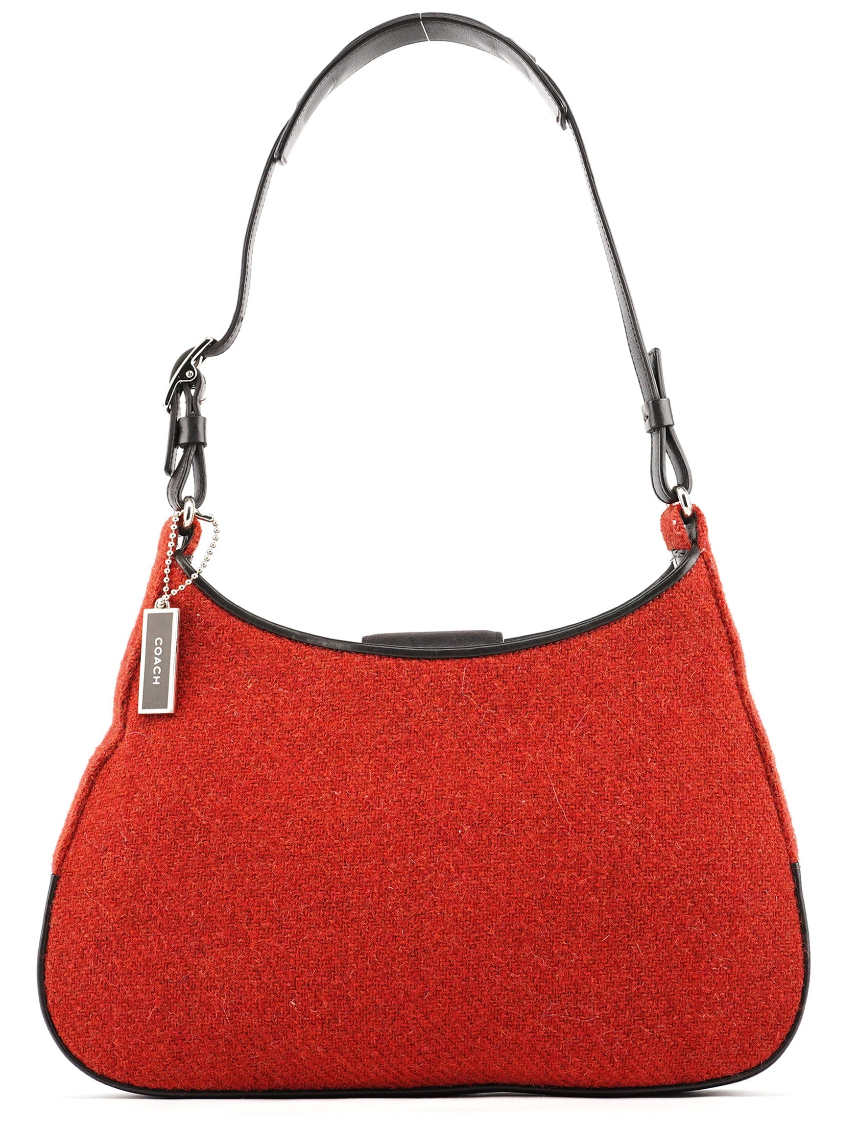 Coach Schultertasche aus roter Wolle