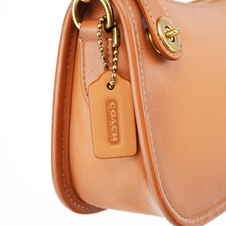 Coach Tan Leather Turnlock Shoulder Bag
