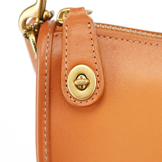 Coach Tan Leather Turnlock Shoulder Bag