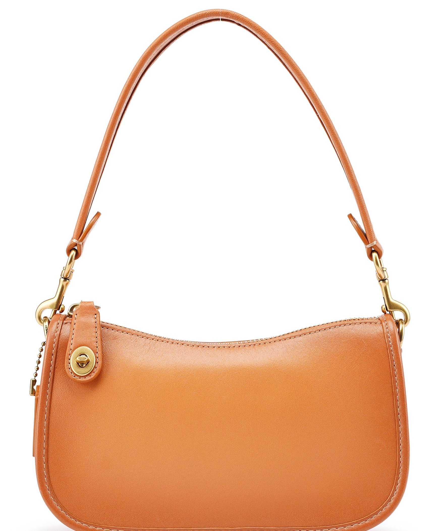 Coach Tan Leather Turnlock Shoulder Bag