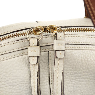 Coach White Brown Leather Soho Tote Bag