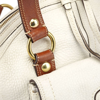 Coach White Brown Leather Soho Tote Bag