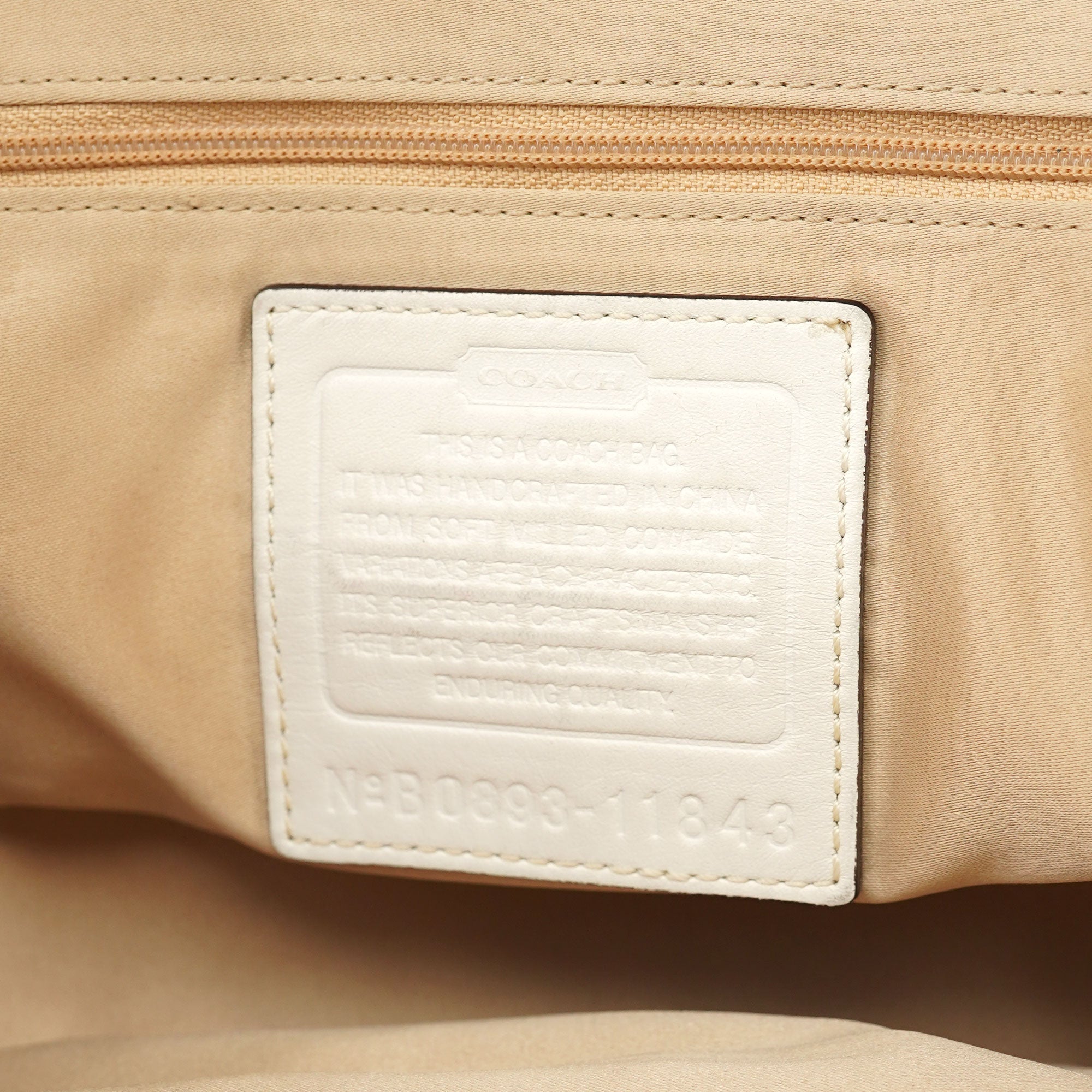 Coach White Brown Leather Soho Tote Bag