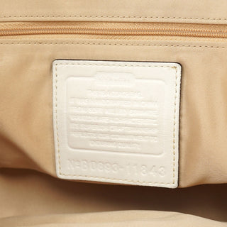 Coach White Brown Leather Soho Tote Bag