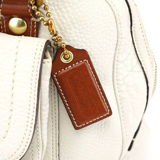 Coach White Brown Leather Soho Tote Bag