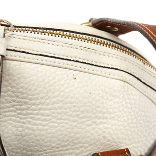 Coach White Brown Leather Soho Tote Bag